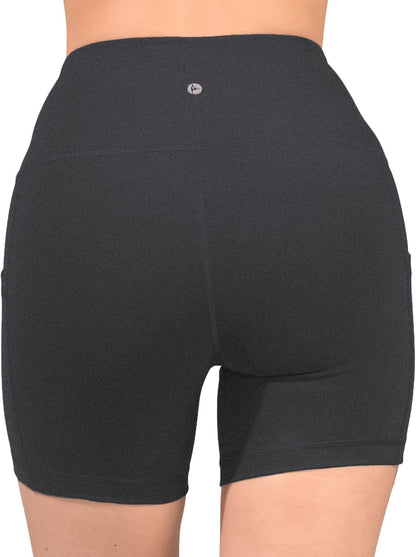 Womens High Waisted Biker Shorts with Side Pockets Workout Shorts 5”, 7”, 9”